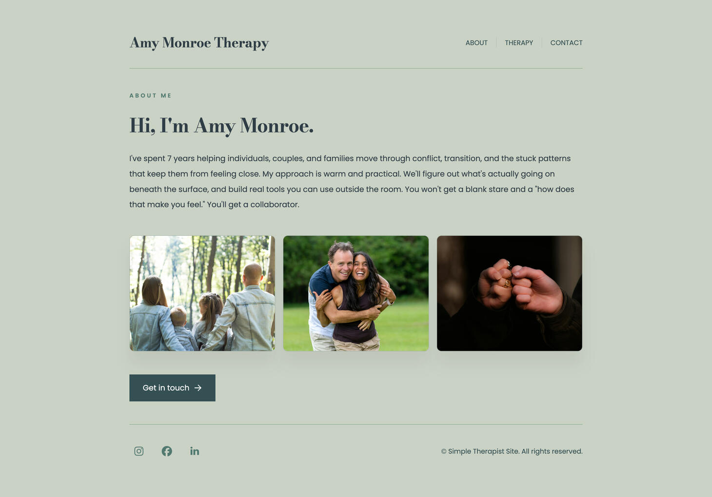 Carrd therapist website template